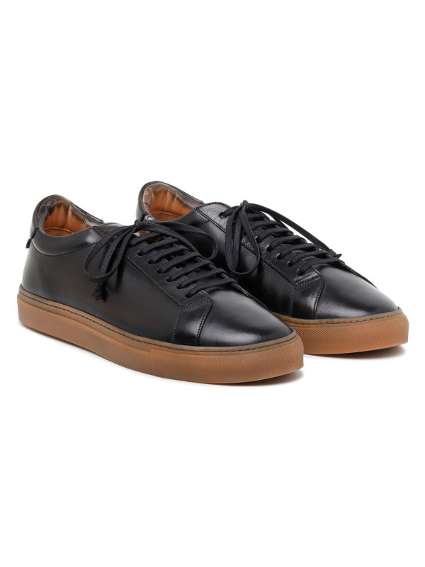 Romilly black leather sneakers