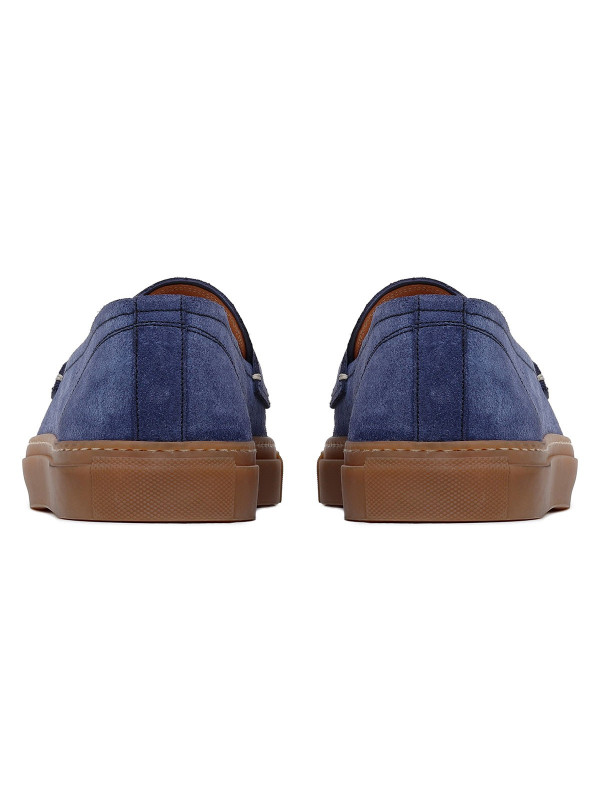 St. Tropez blue suede loafers