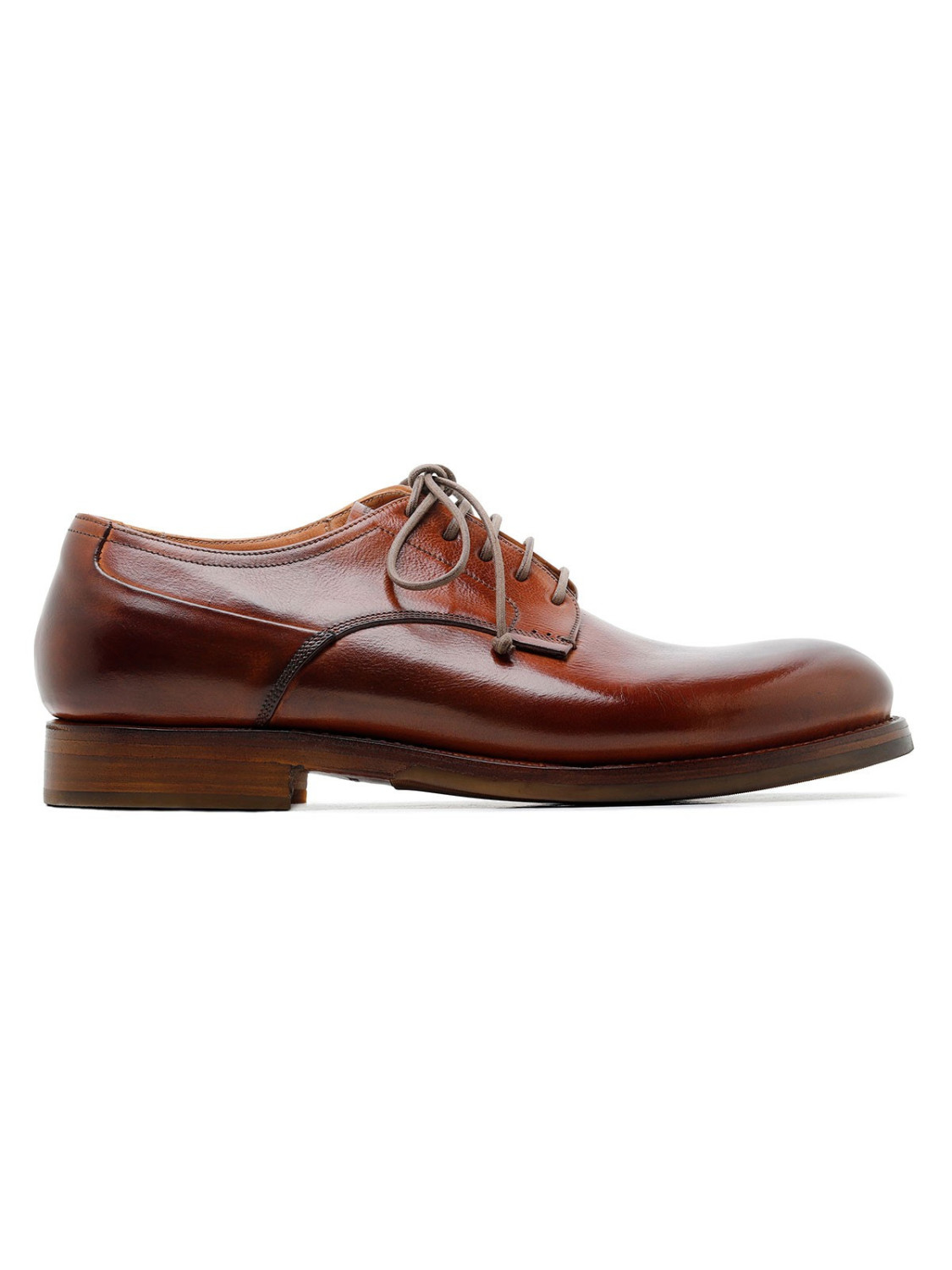 Silvano Sassetti Scarpe Derby Zurigo in pelle color brandy