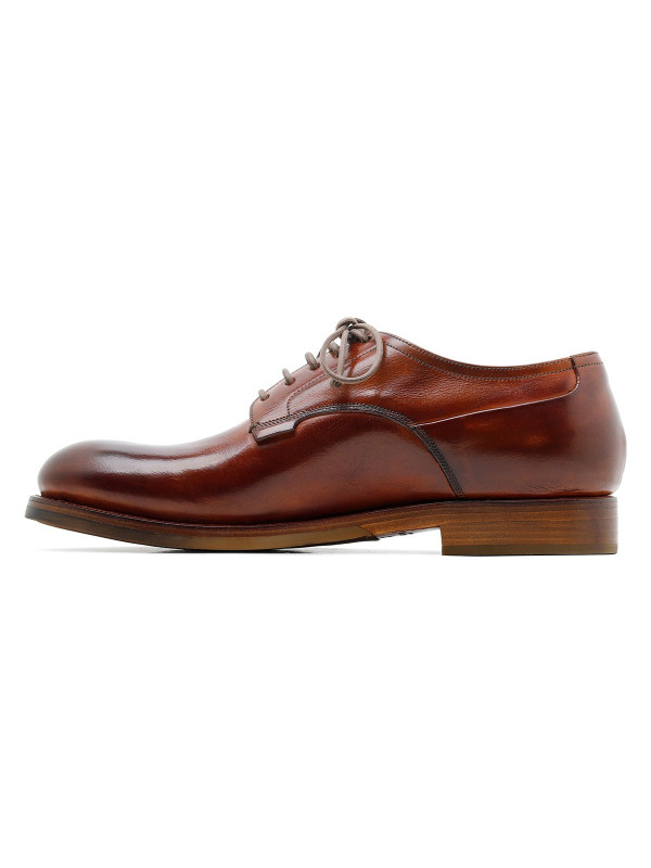 Scarpe Derby Zurigo in pelle color brandy