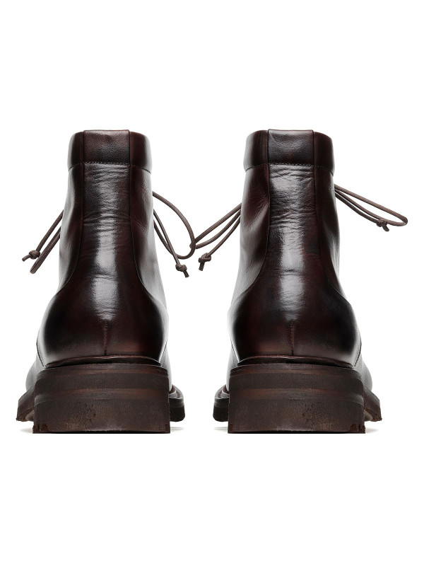 St. Moritz dark brown leather booties