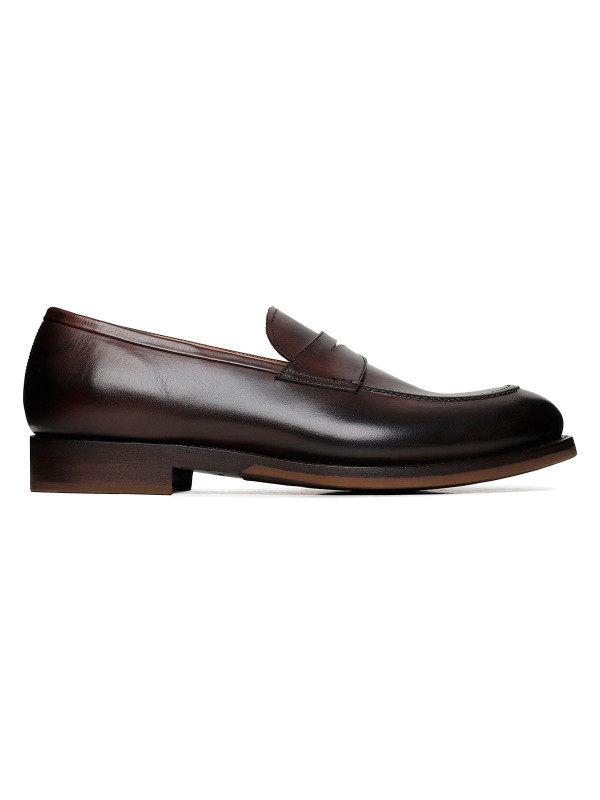 Bologna dark brown leather loafers