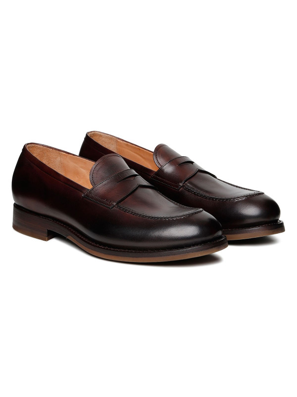 Bologna dark brown leather loafers