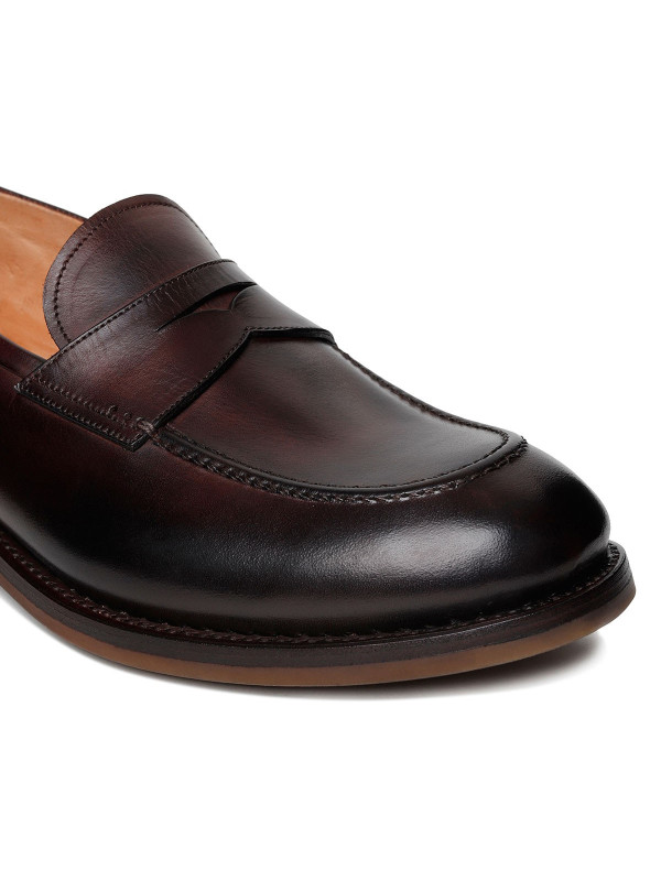 Bologna dark brown leather loafers