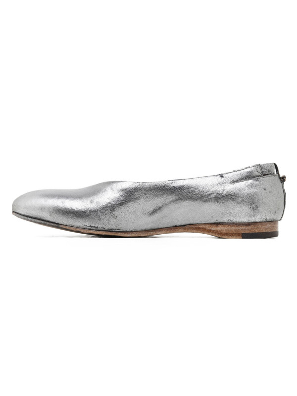 Metallic silver slippers