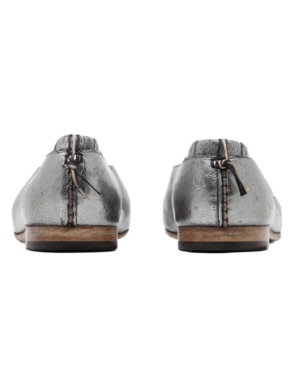 Slippers in pelle argentata