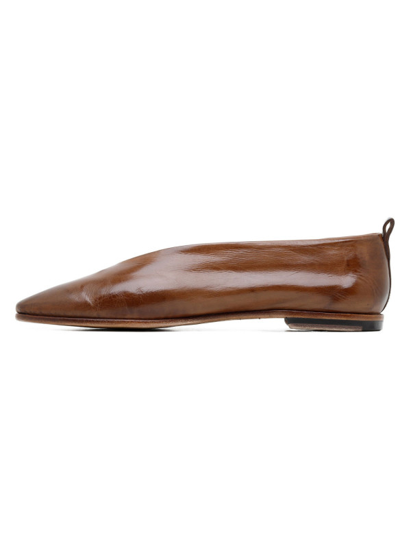 Brown calf leather slippers