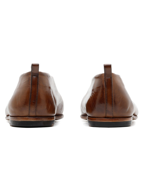 Brown calf leather slippers