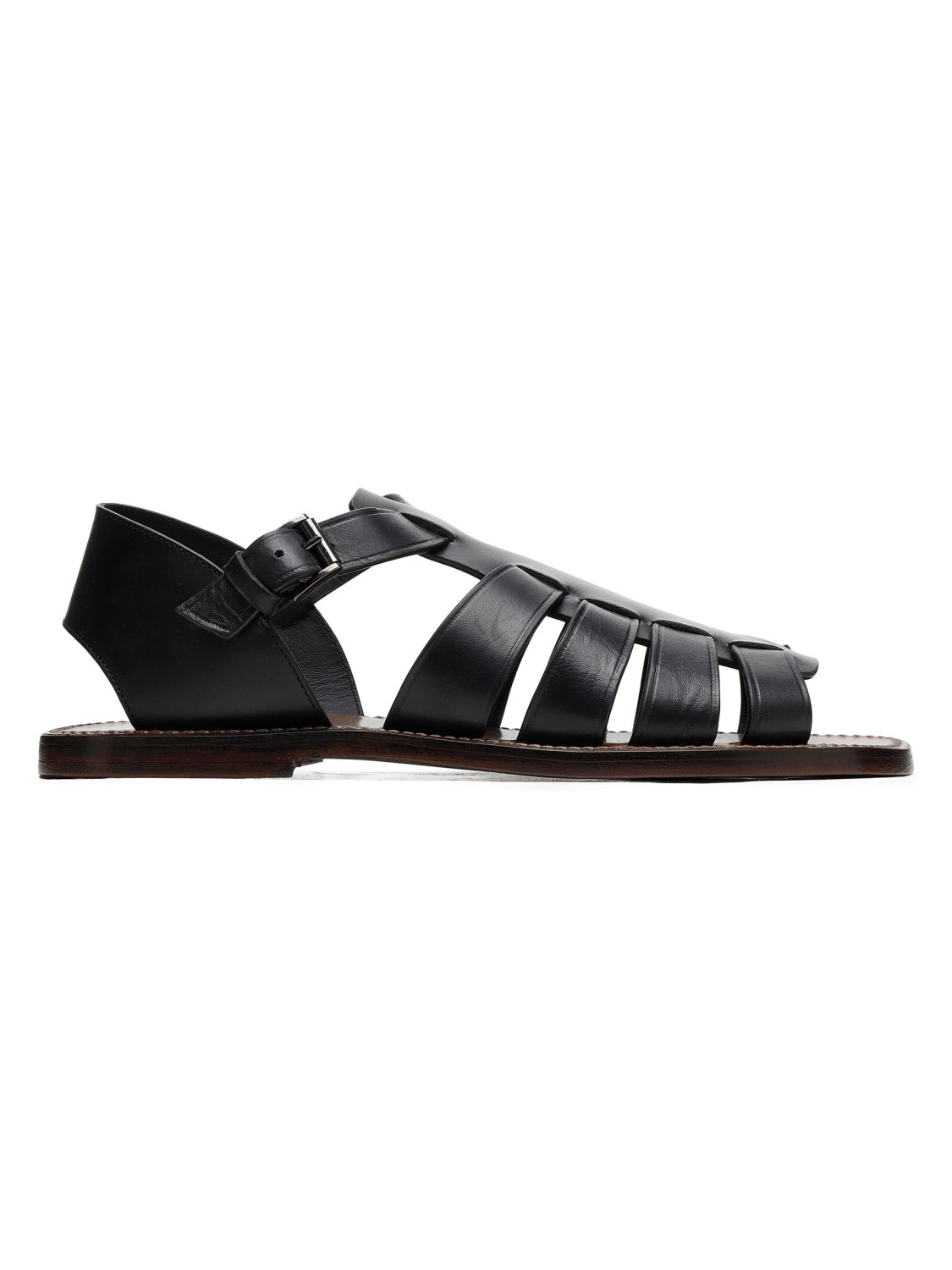 Sandali Gladiator in pelle nera