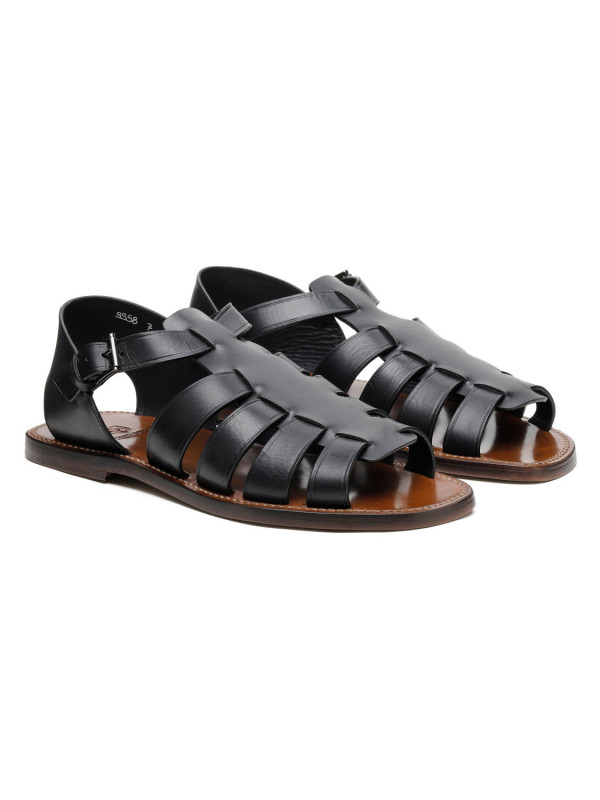 Sandali Gladiator in pelle nera