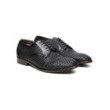 Black woven leather Derby shoes