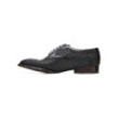 Black woven leather Derby shoes