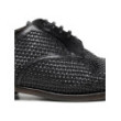 Black woven leather Derby shoes